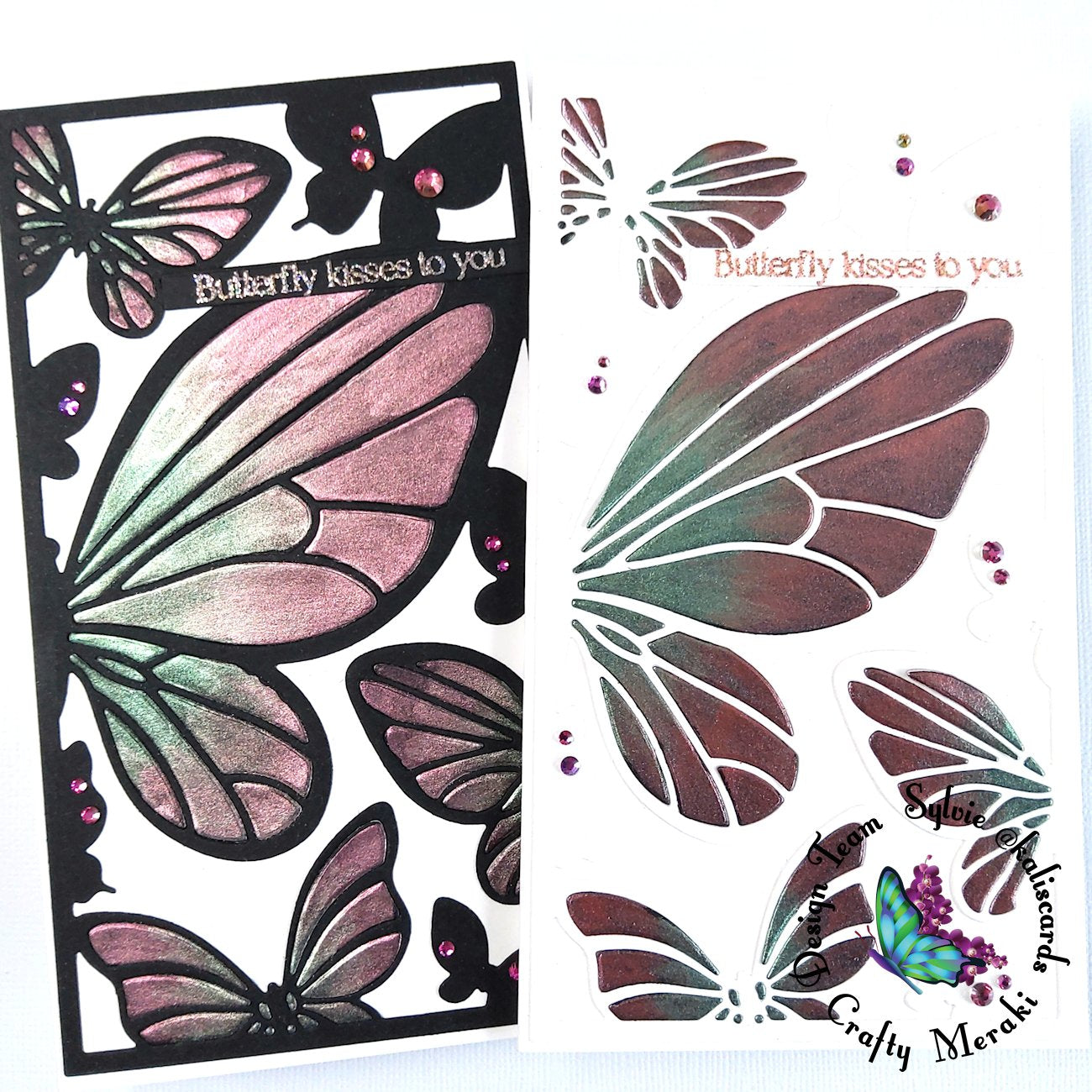 2-way Merakulous butterflies by Sylvie @Kaliscards