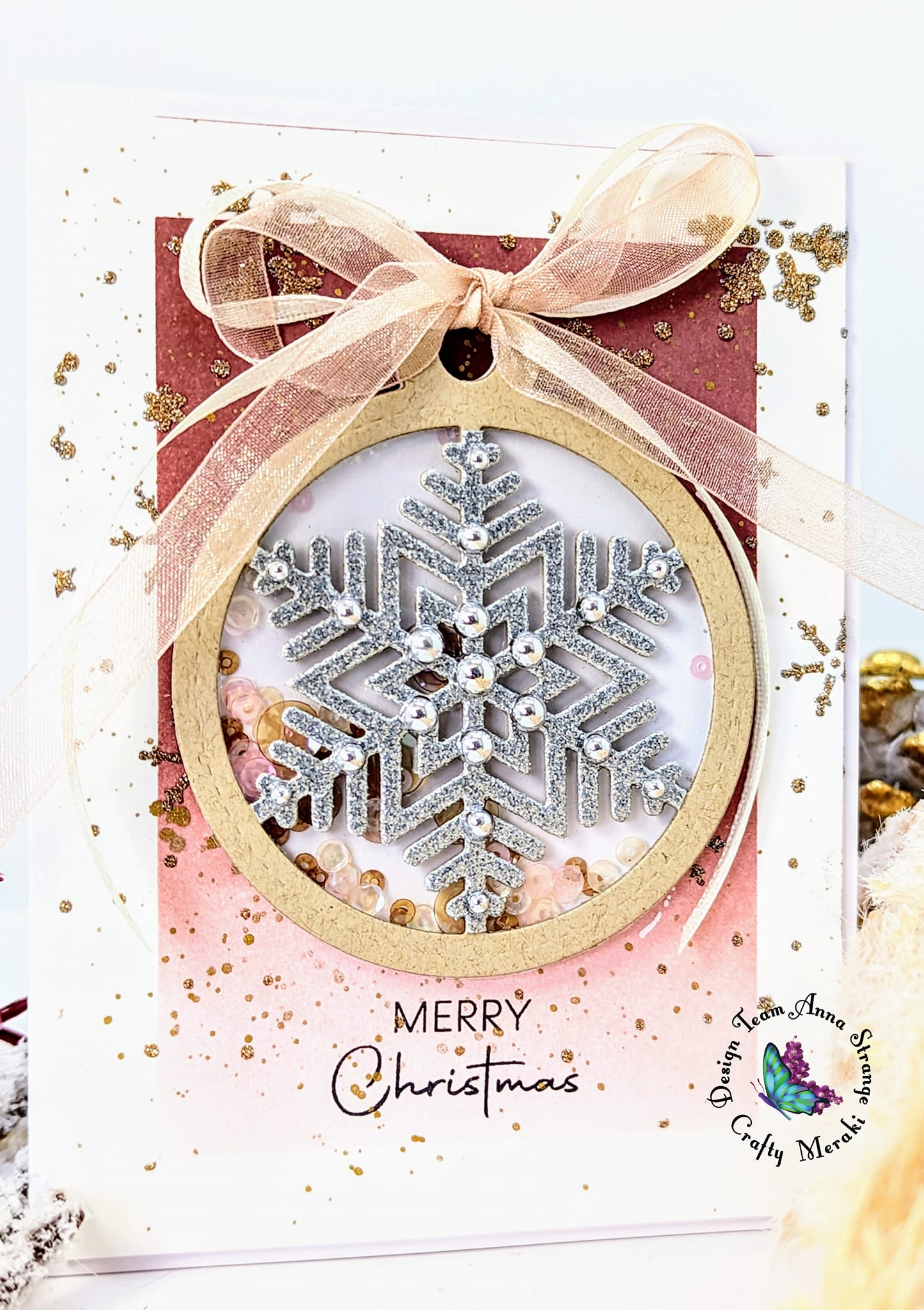 Carol Ornament shaker card by Anna