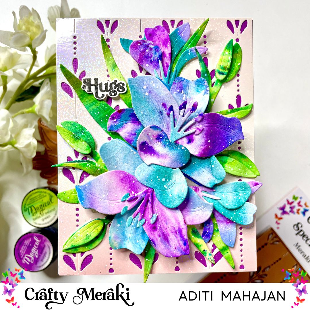 Mixed Media card with Artisan Flora Lily | Dimensional Blooms