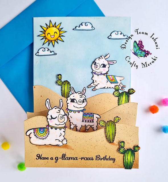Adorable Llama interactive card with Ishani