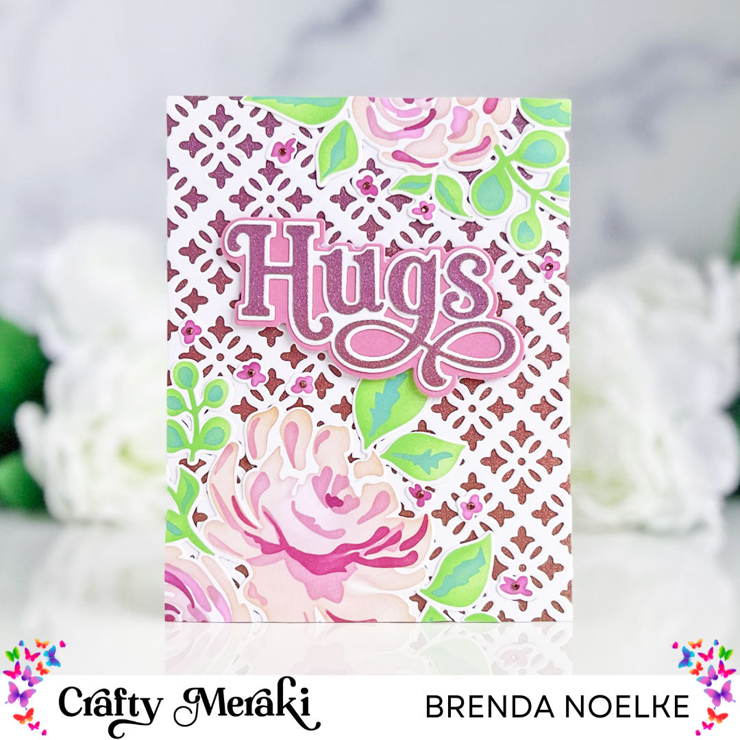 Damask Stenciled Floral Hugs