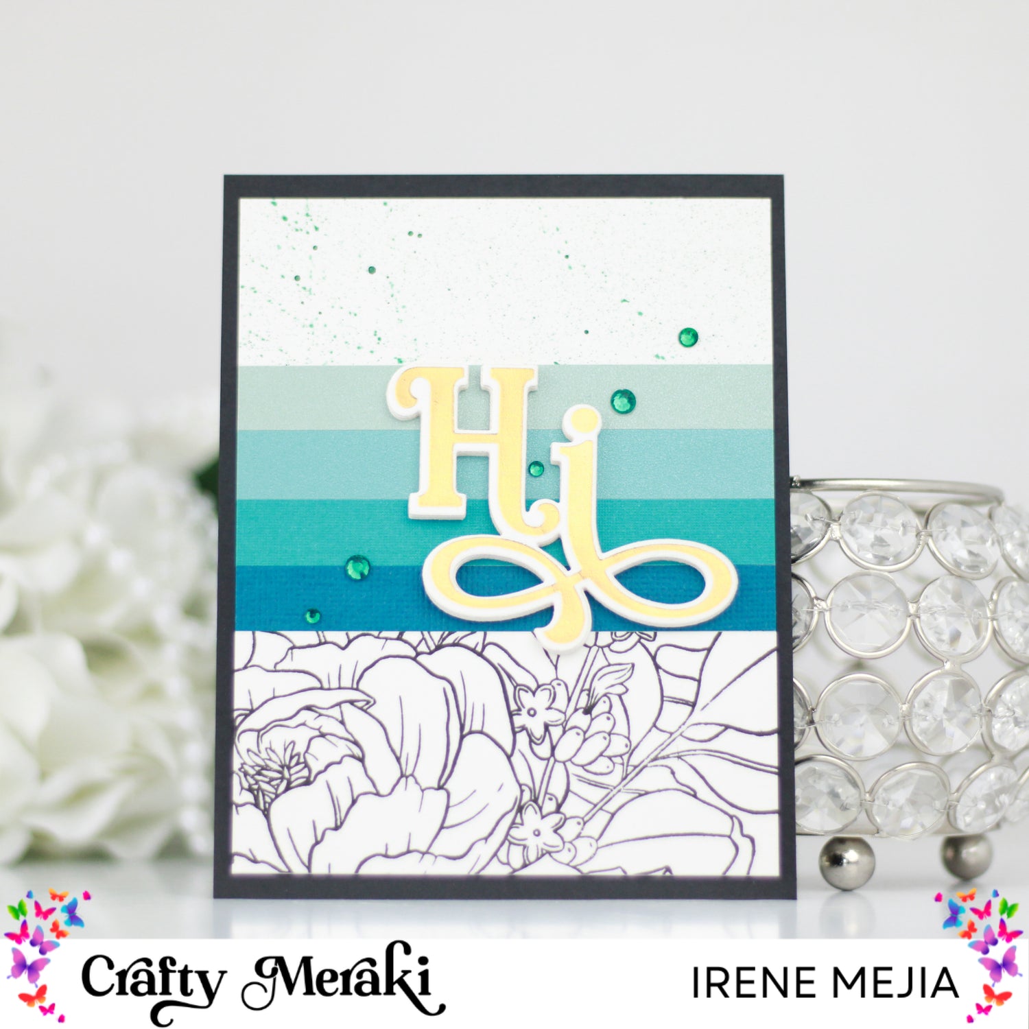 Hot Foil Hi card with ombre center