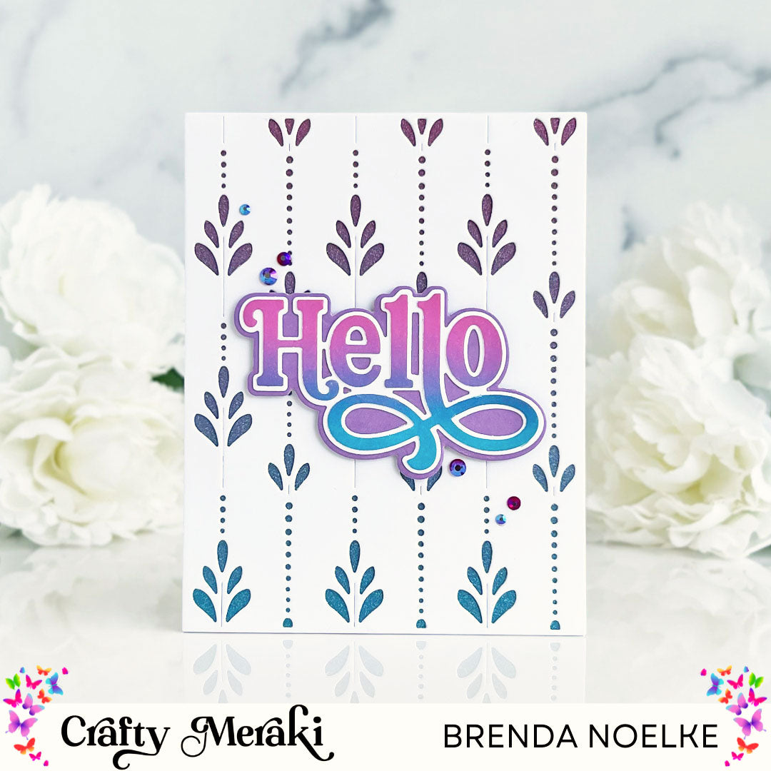 Hello Die-cut Card by Brenda - Speckled Canopy