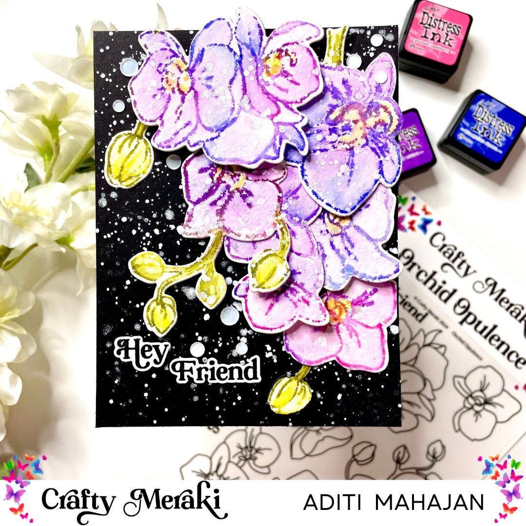 Watercolor Stamping with Orchid Opulence