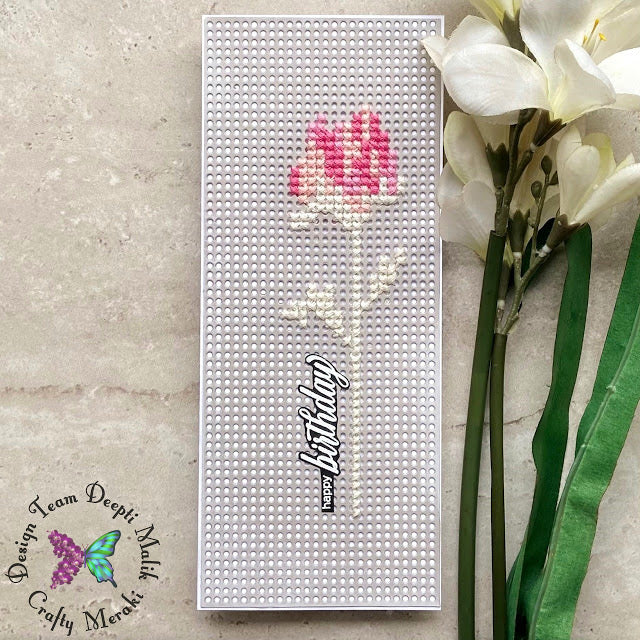 Cross stitch floral cards