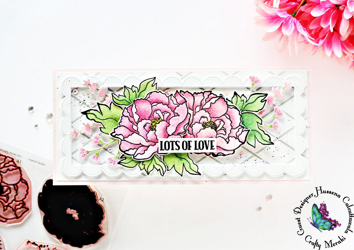 Floral Slimline Card by Guest Designer Hussena