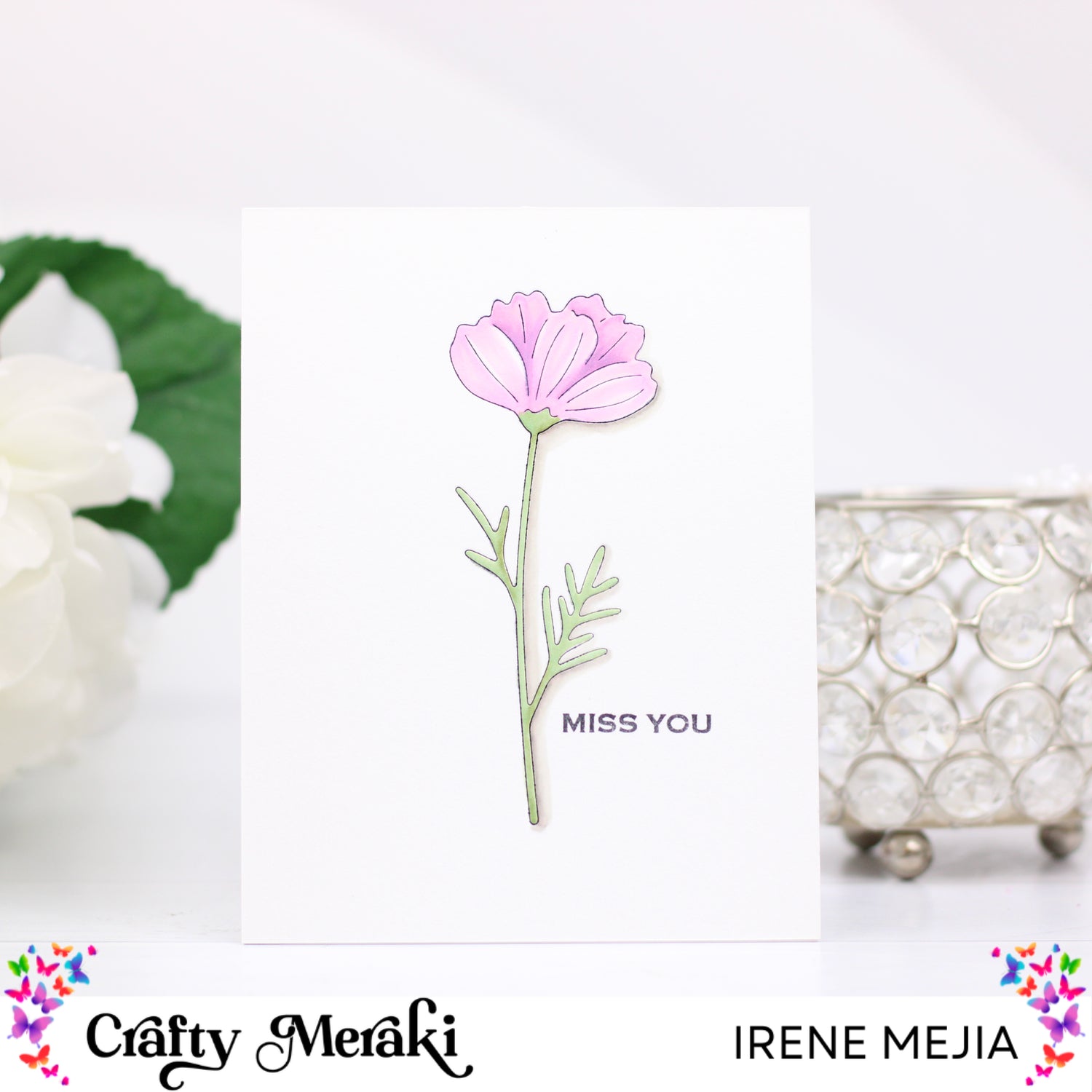 Clean and Simple Pressed Floral Card