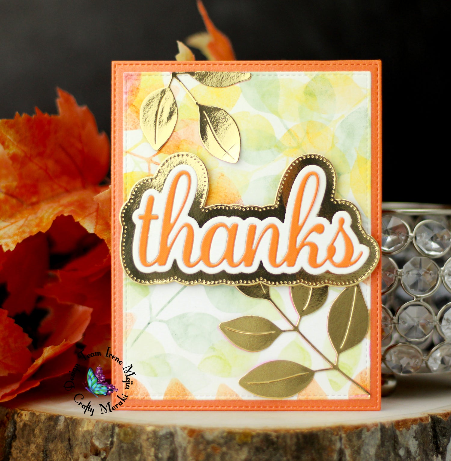 Faux Watercolor "Thanks" card by Irene