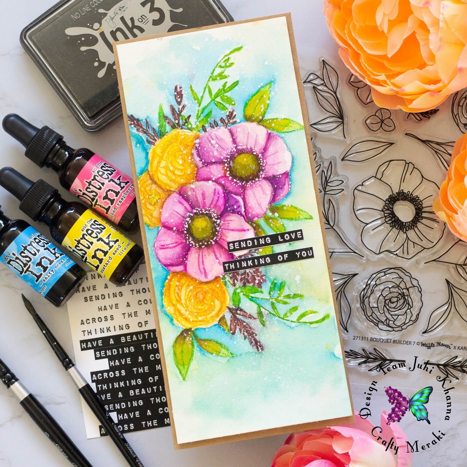 Juhi's watercolor Magic with the Crafty Meraki Watercolor kit