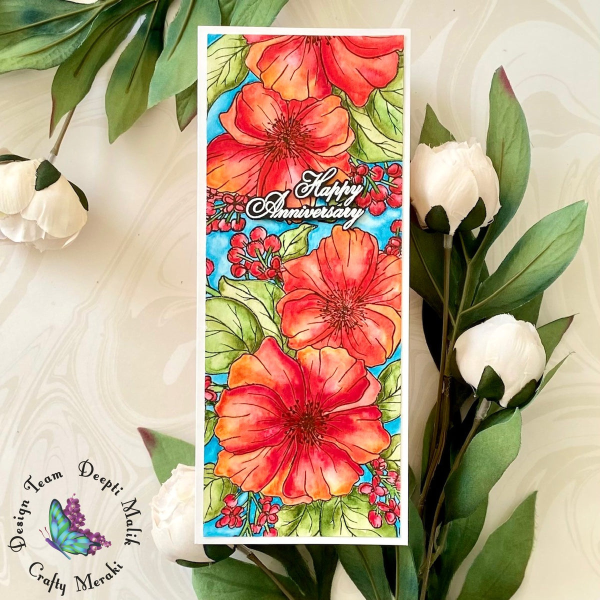 Floral birthday card by Tatiana