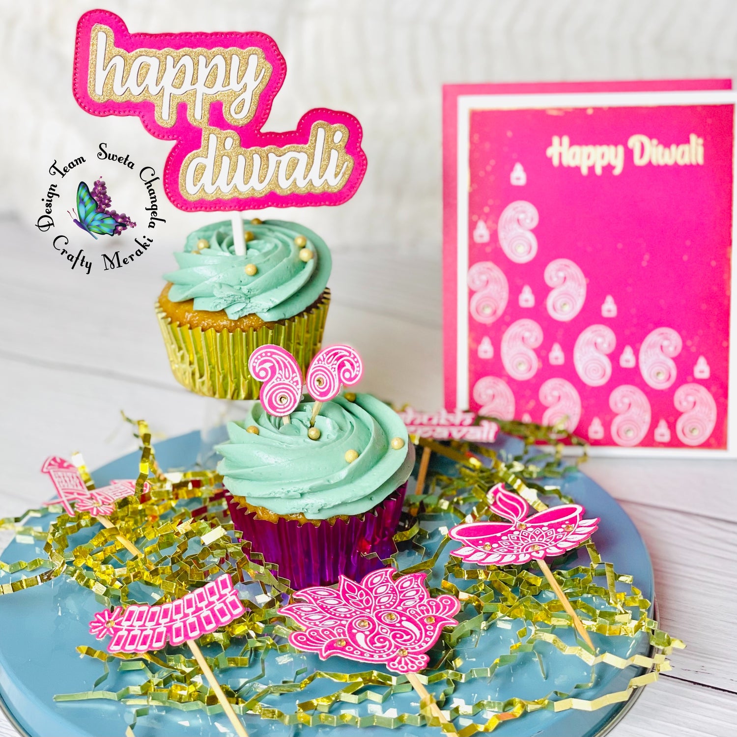 Festive cupcake toppers by Sweta