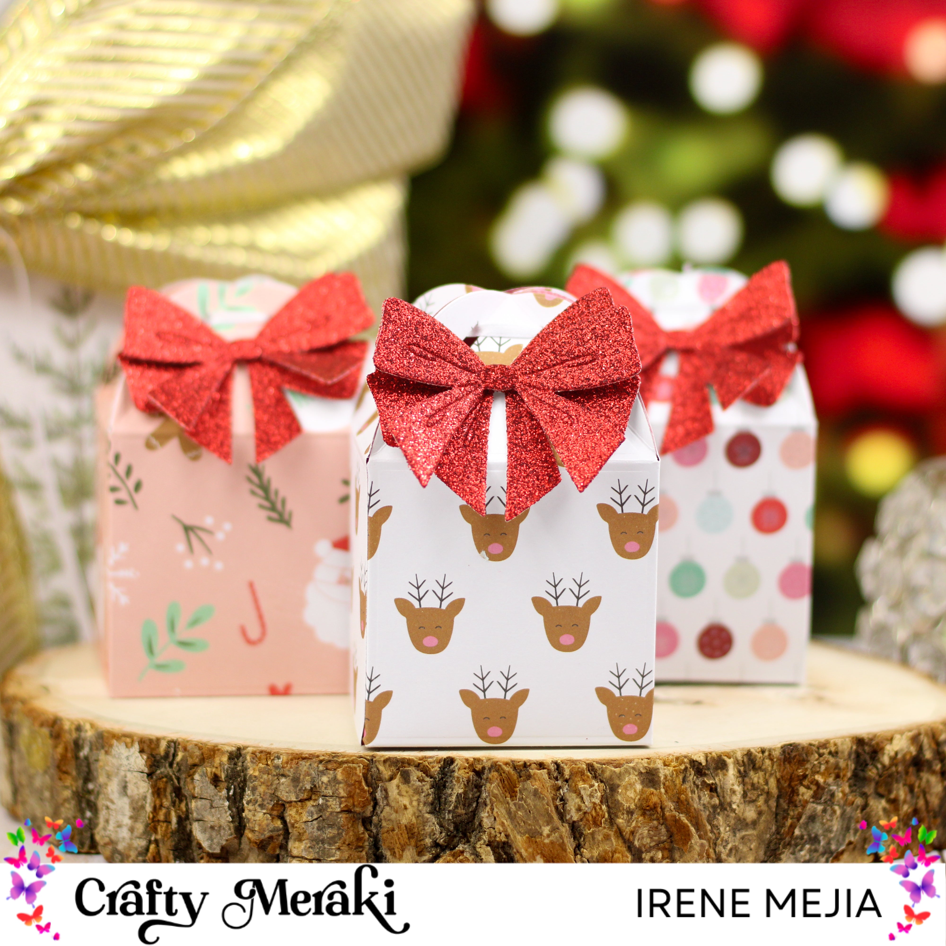 Christmas Treat Boxes with Patterned Paper