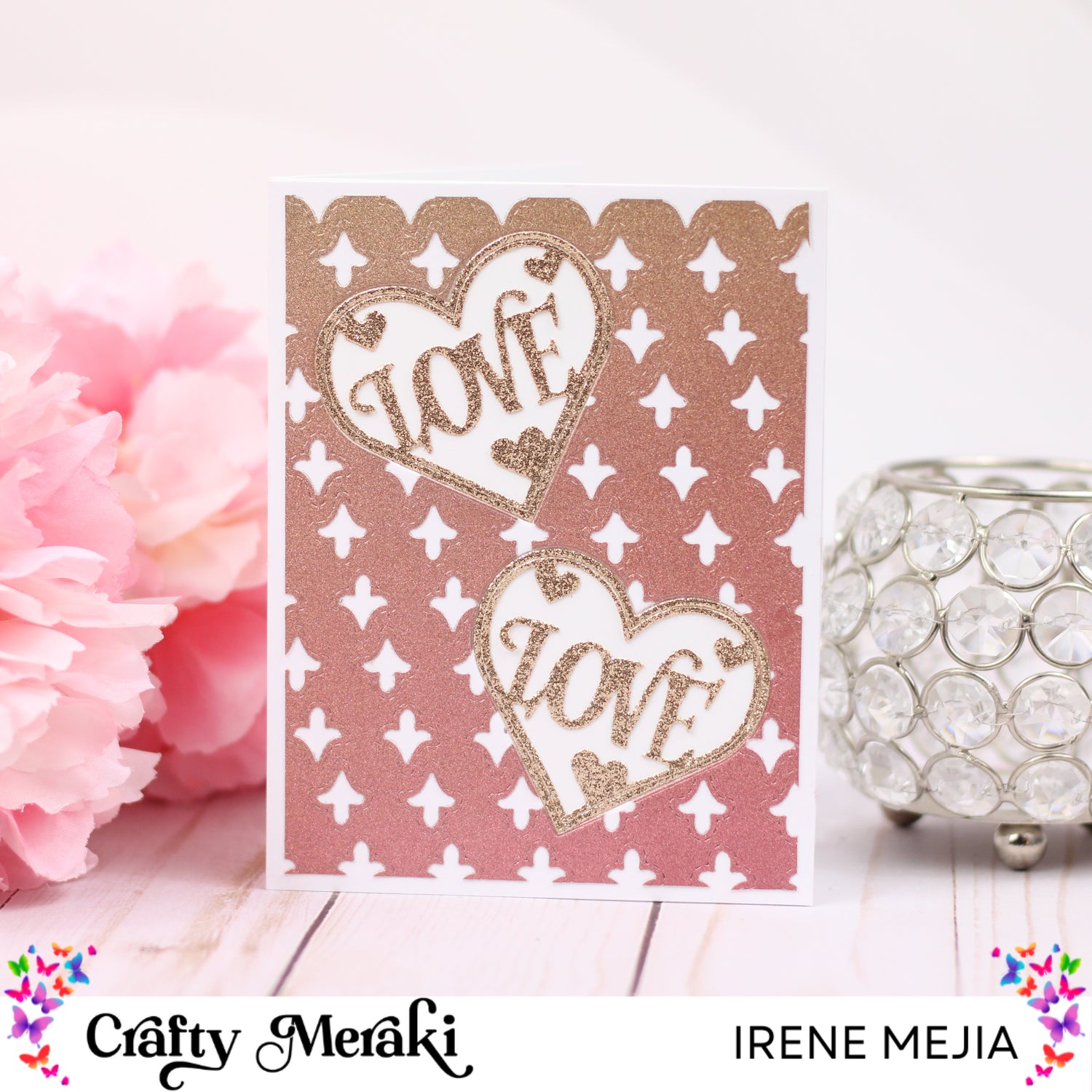 Ombre Glitter Background Valentine's Day Card