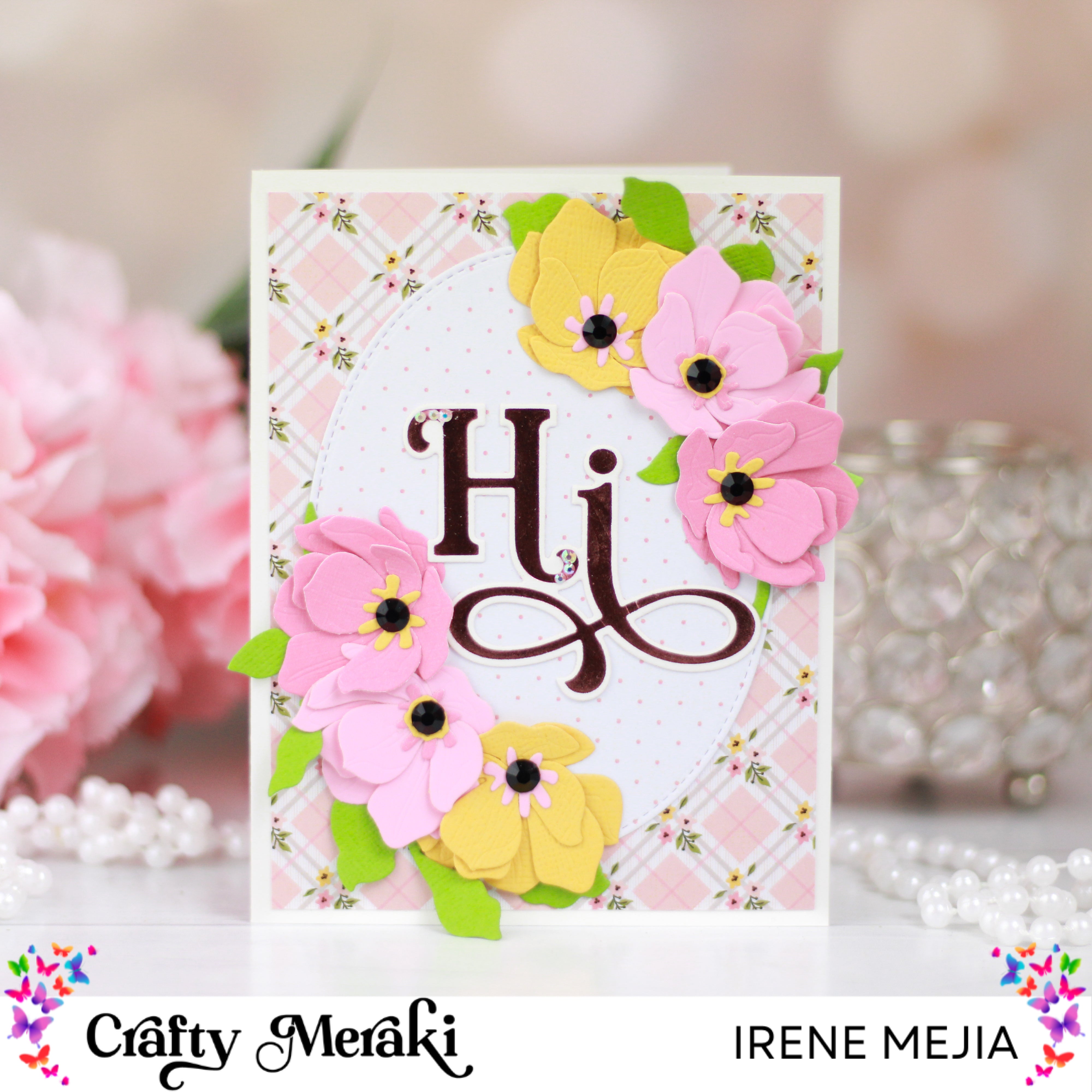 Flora Retro Blooms Card by Irene