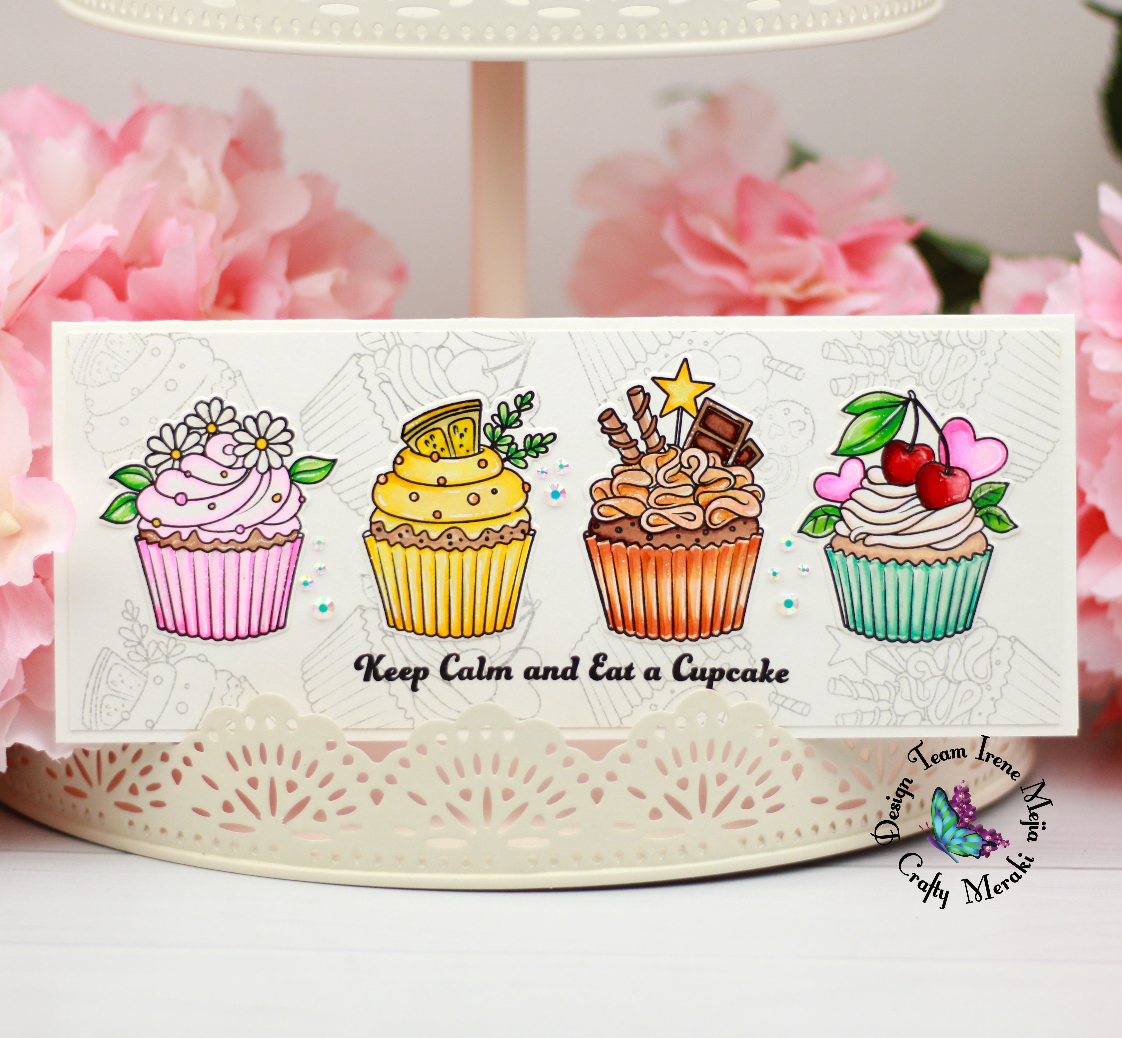 Slimline Cupcake-themed card by Irene