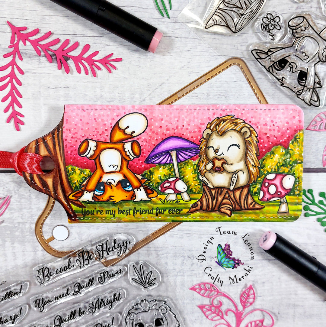 Create a fall scene with critters stamps and alcohol markers