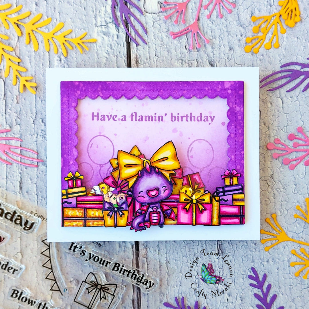 Cheerful shaker birthday card by Lounon