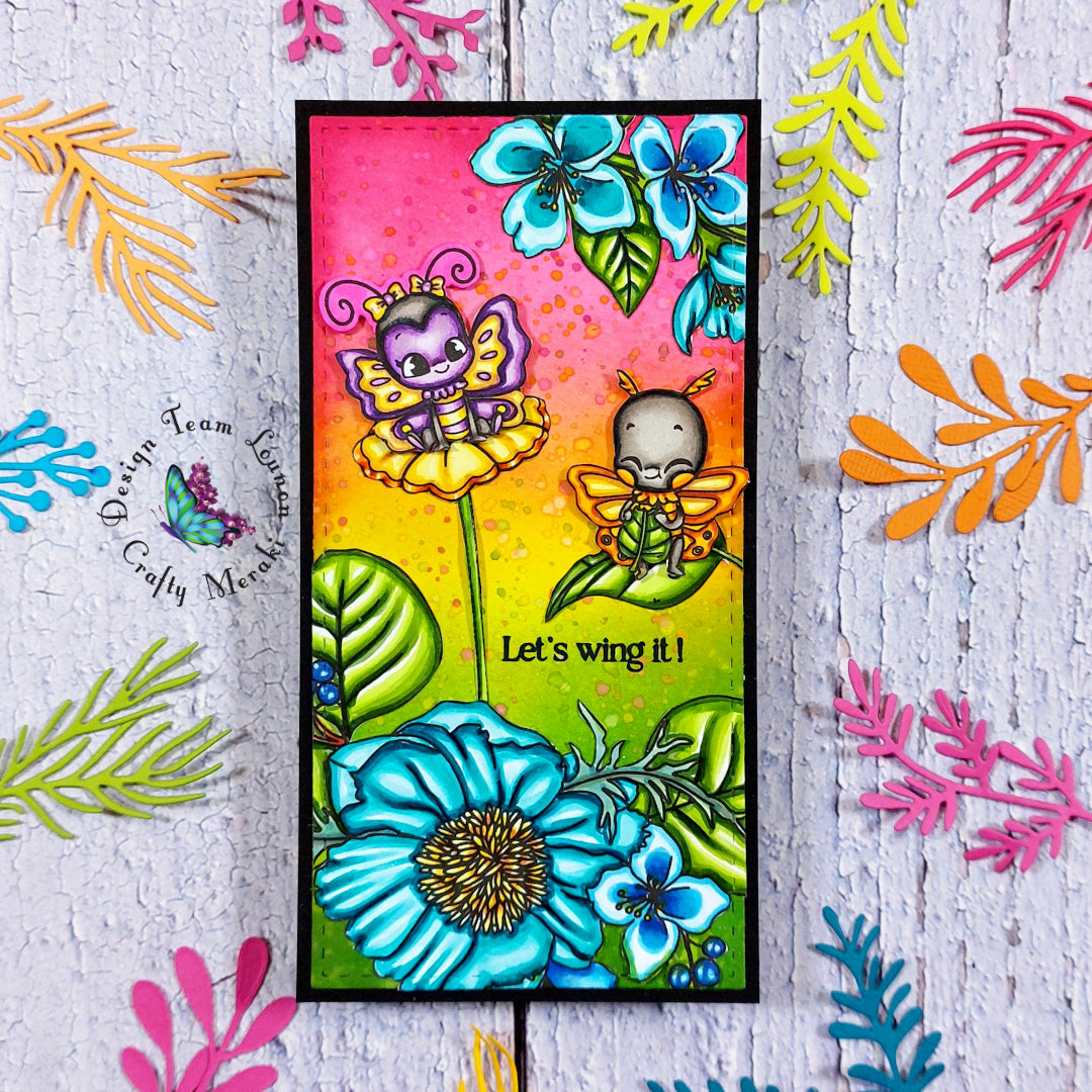 Cheerful and colorful floral card