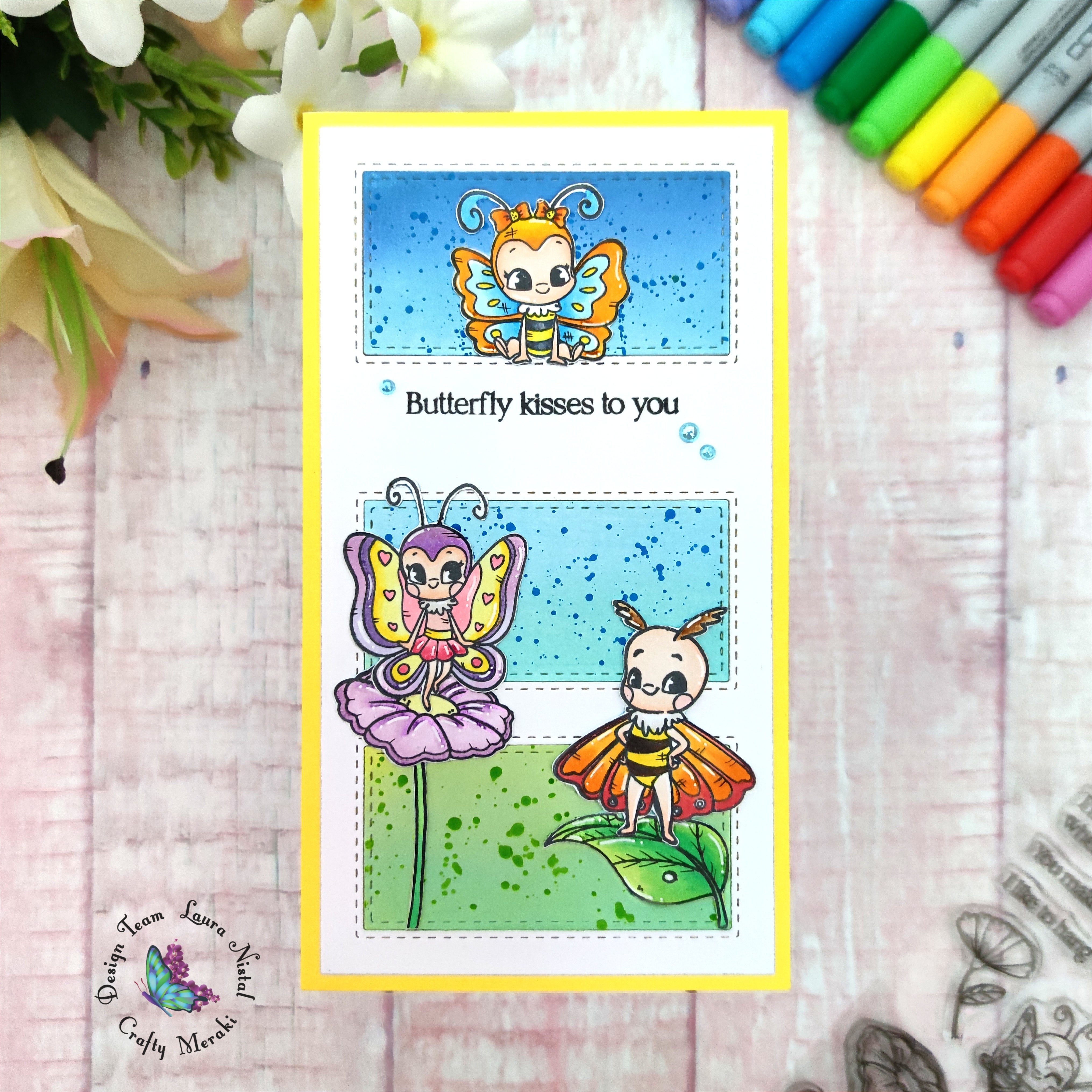 Spring mini Slimline card by Laura