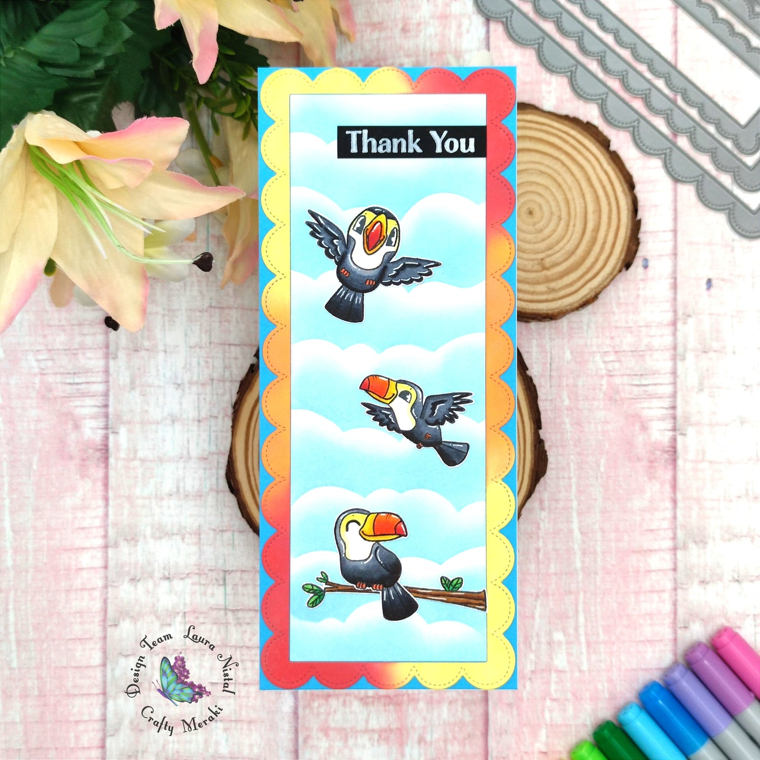 Tou the Tropics slimline card by Laura