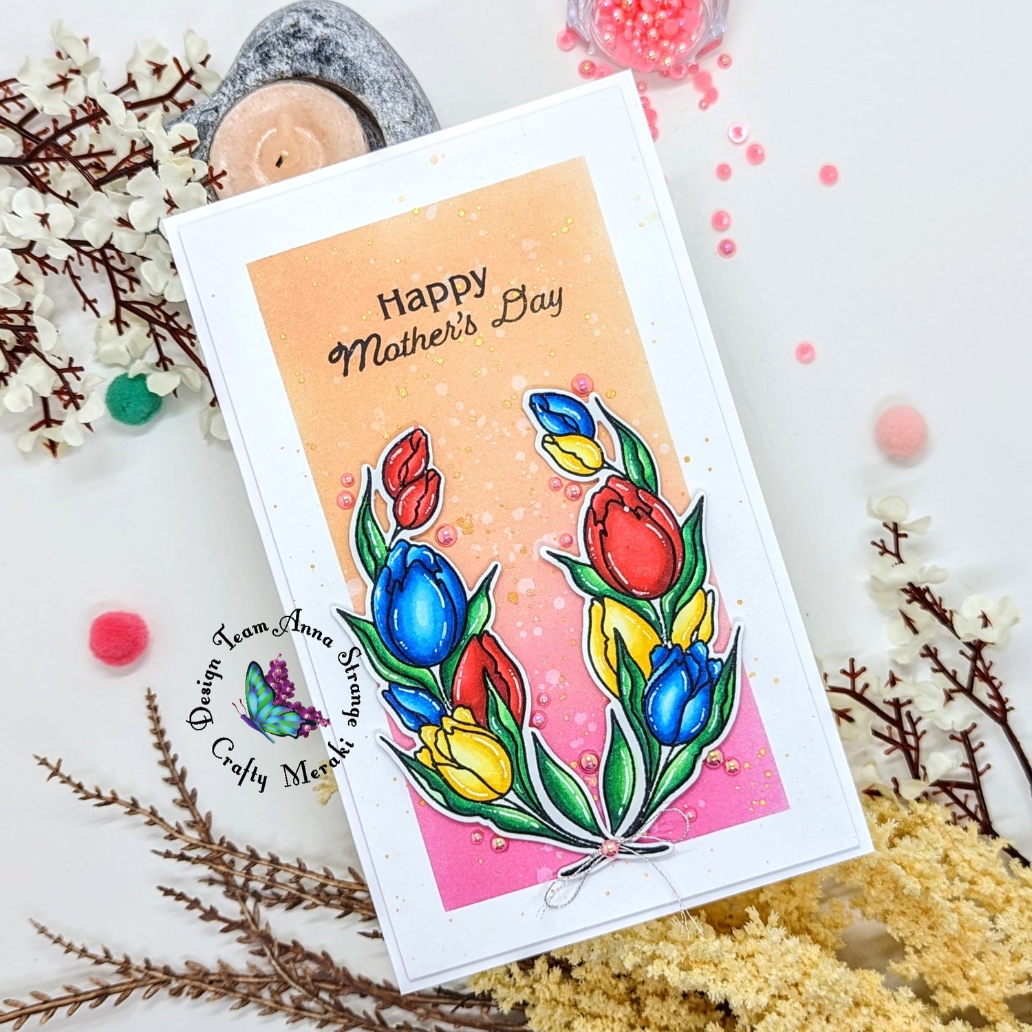 Mini slimline card with tulips by Anna