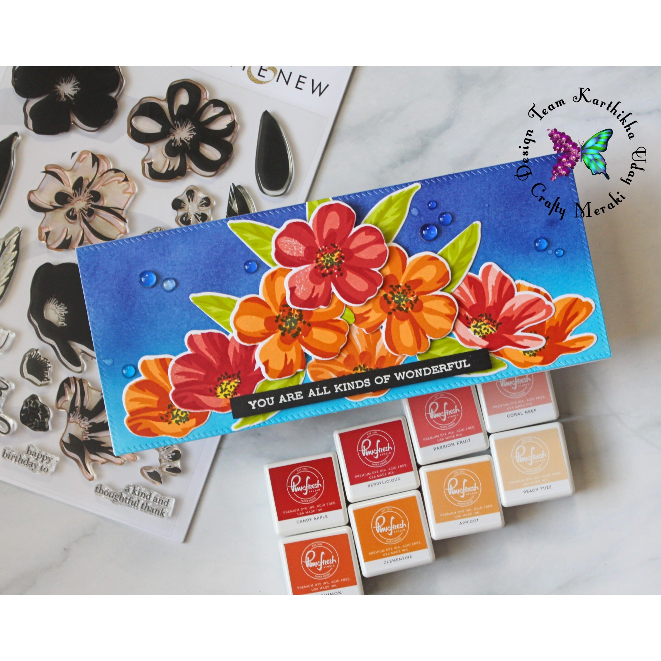 Slimline Card with Altenew Cistus Flower stamp set