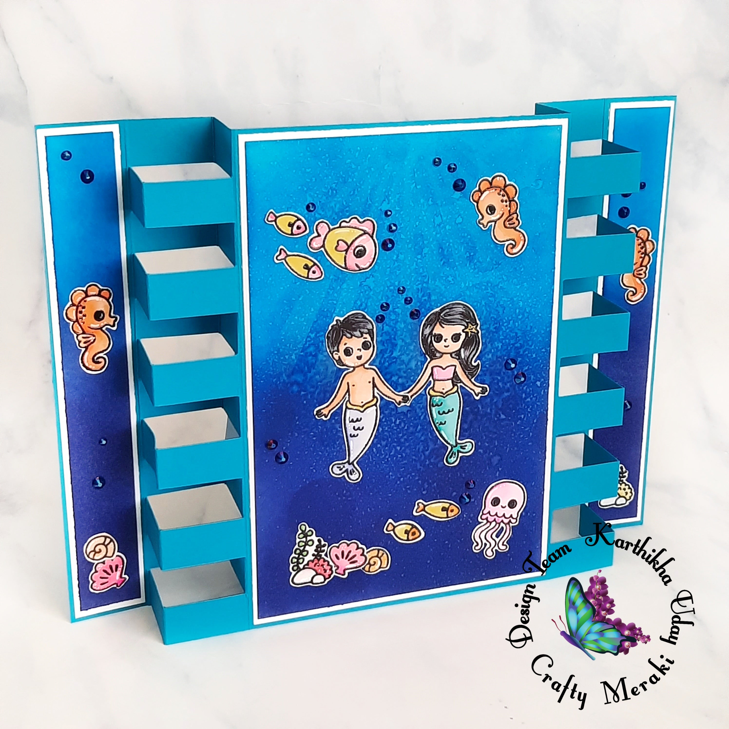 Double Tower Fold Card by Karthikha