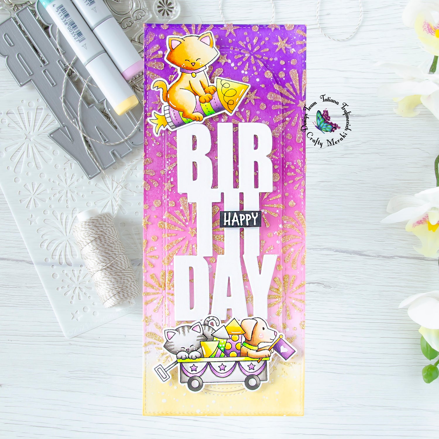 Colorful birthday card by Tatiana