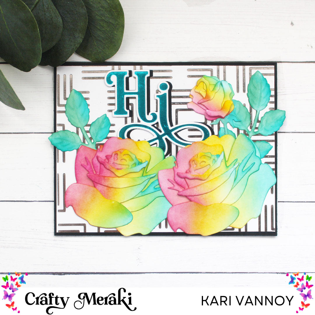 Rainbow Roses with Hot Foil Background