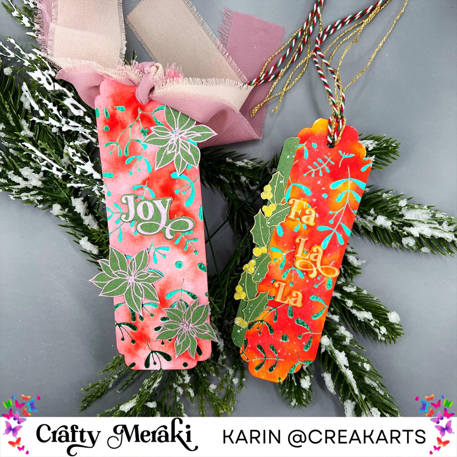 Festive Christmas hotfoiled tags!