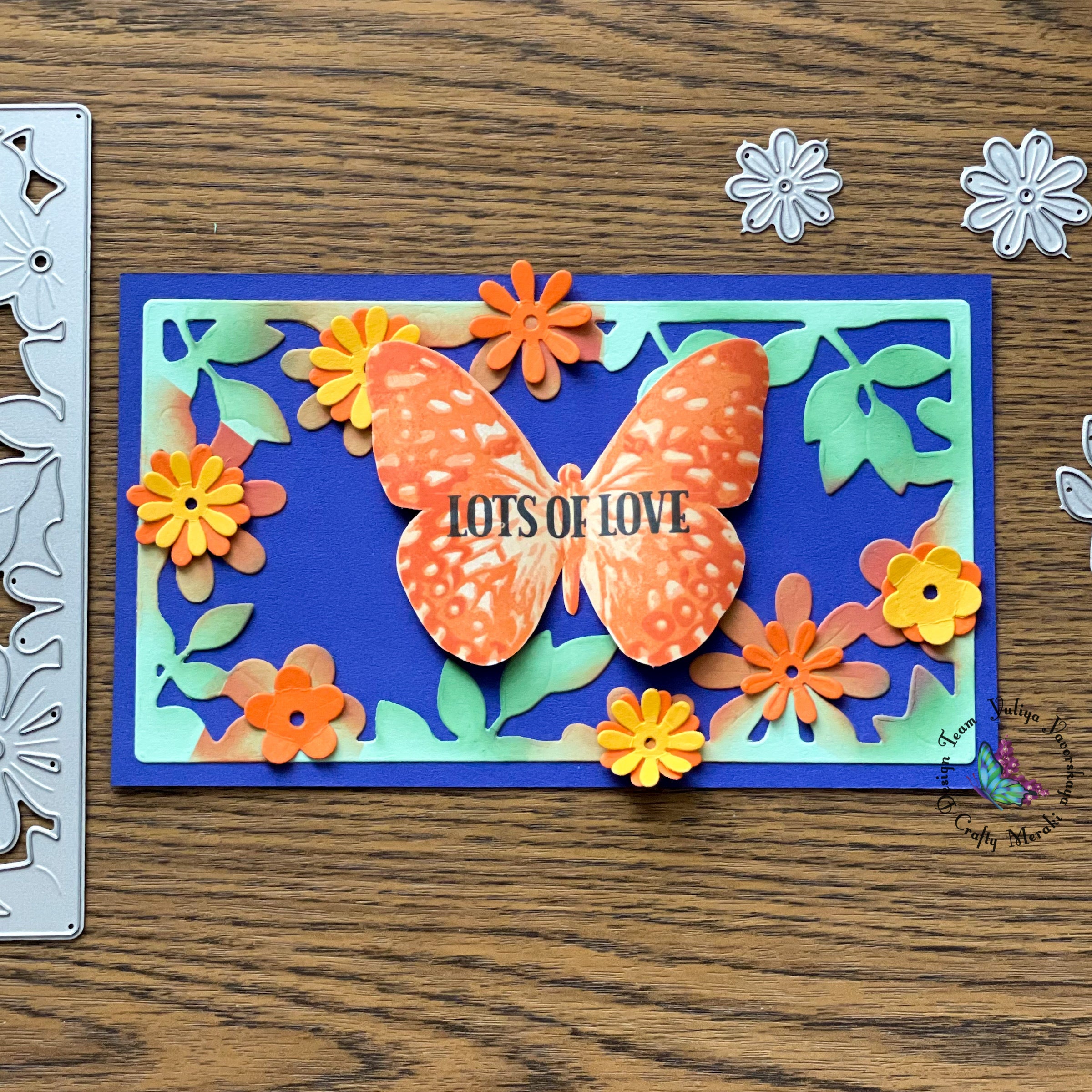 Bright Floral card and a Butterfly from Yuliya