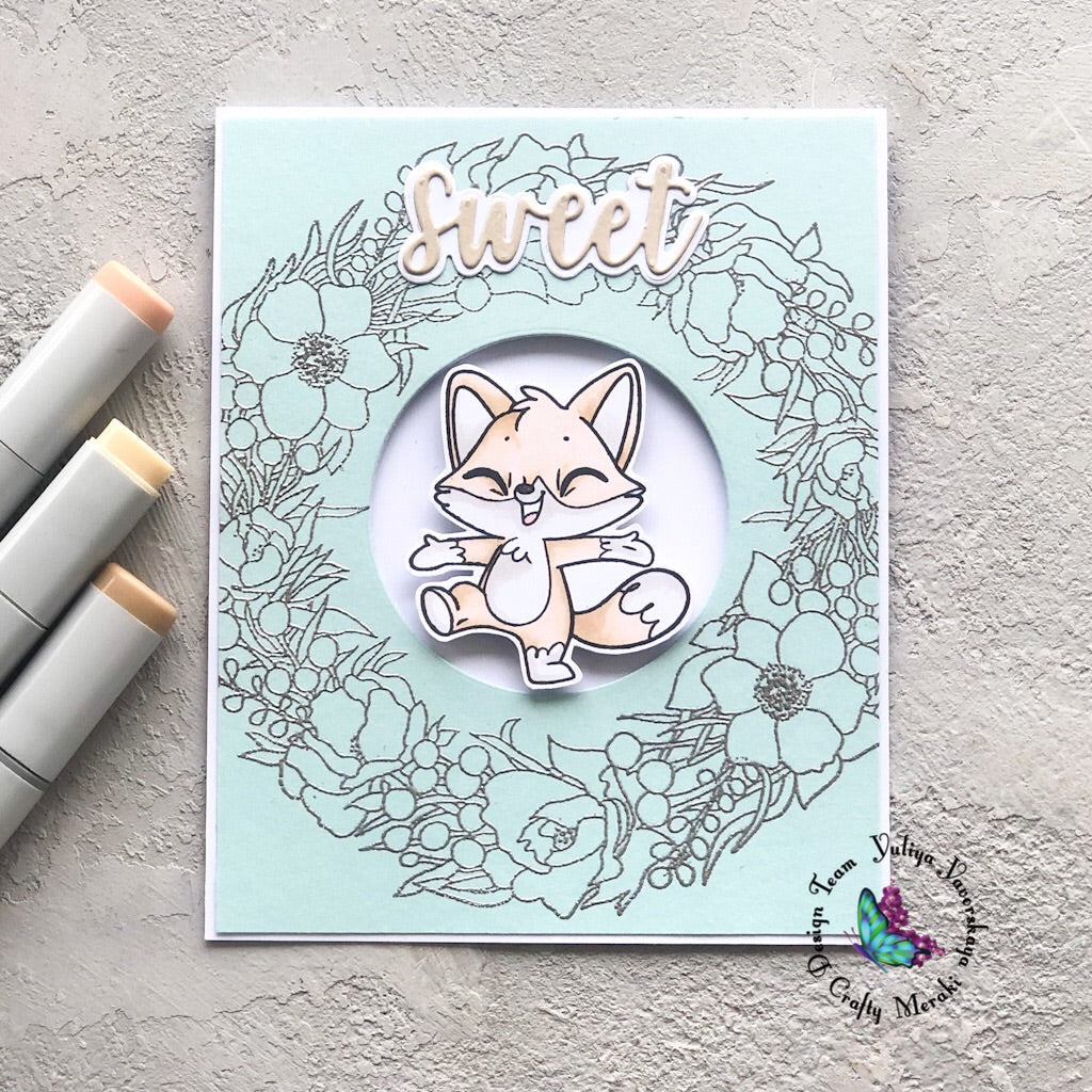 sweet fox card by Yuliya