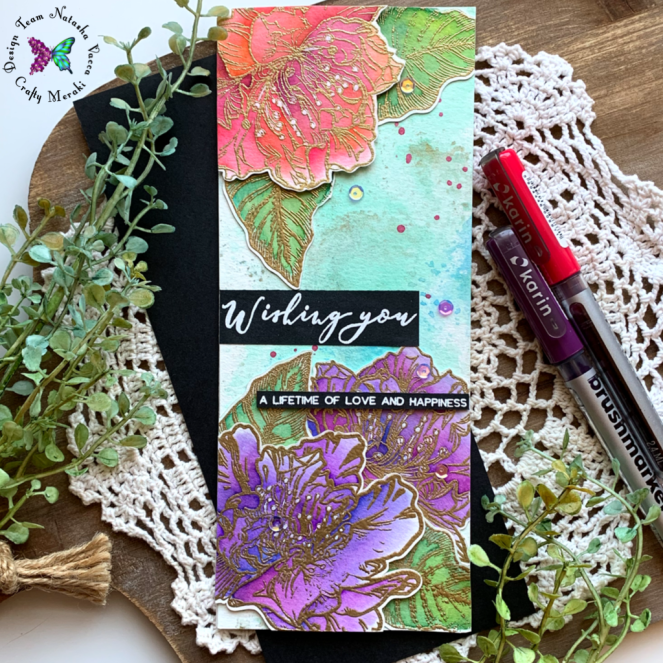 GORGEOUS floral wishes card with Natasha