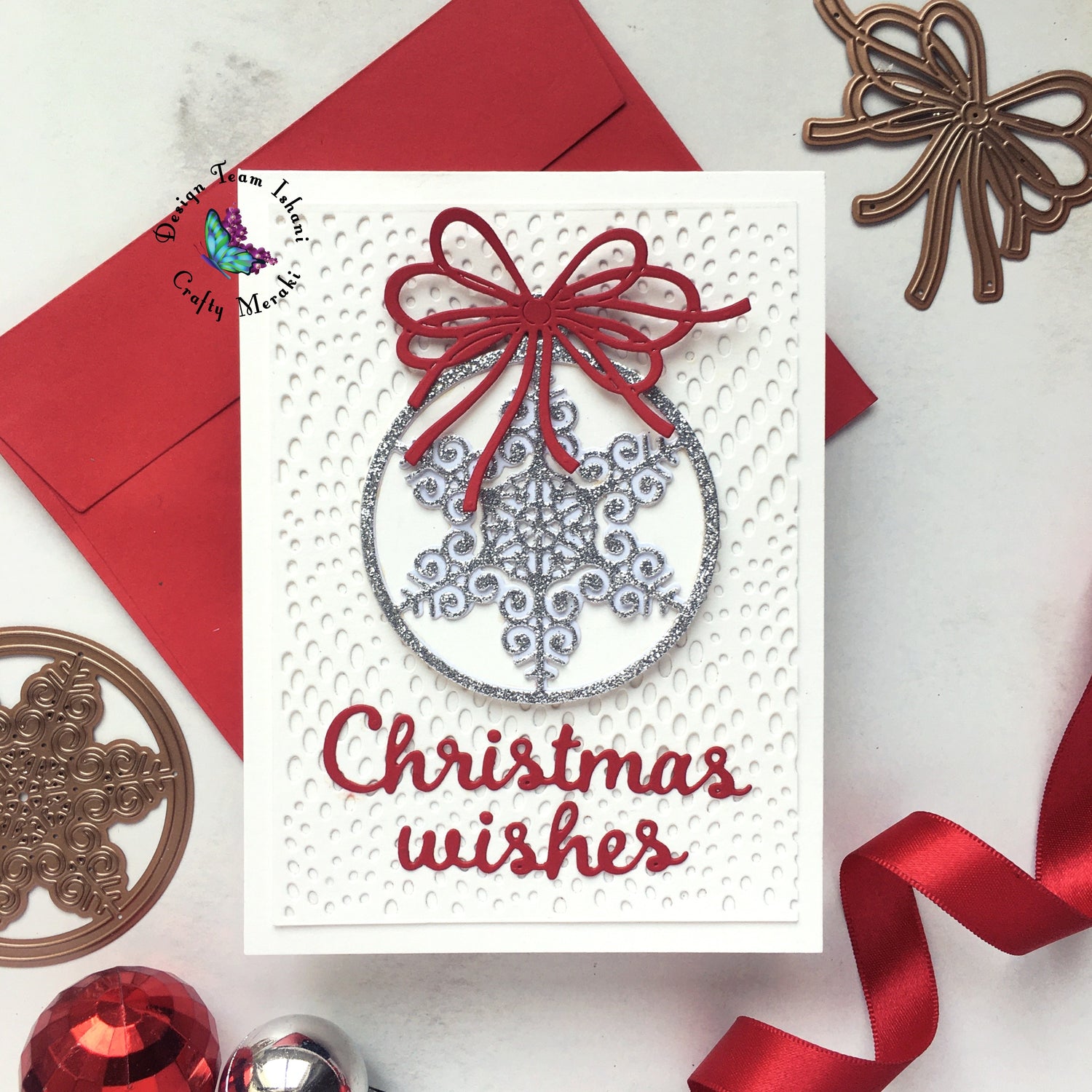 Tinsel Ornament Christmas card by Ishani