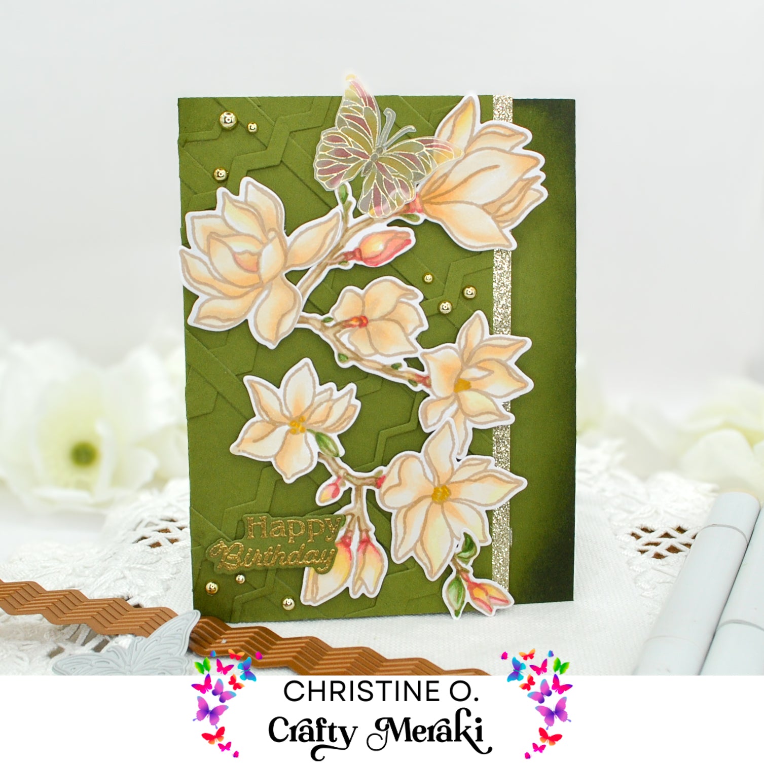 Crafty Meraki Whimsical Magnolias Coordinating Meraki Para-Dies