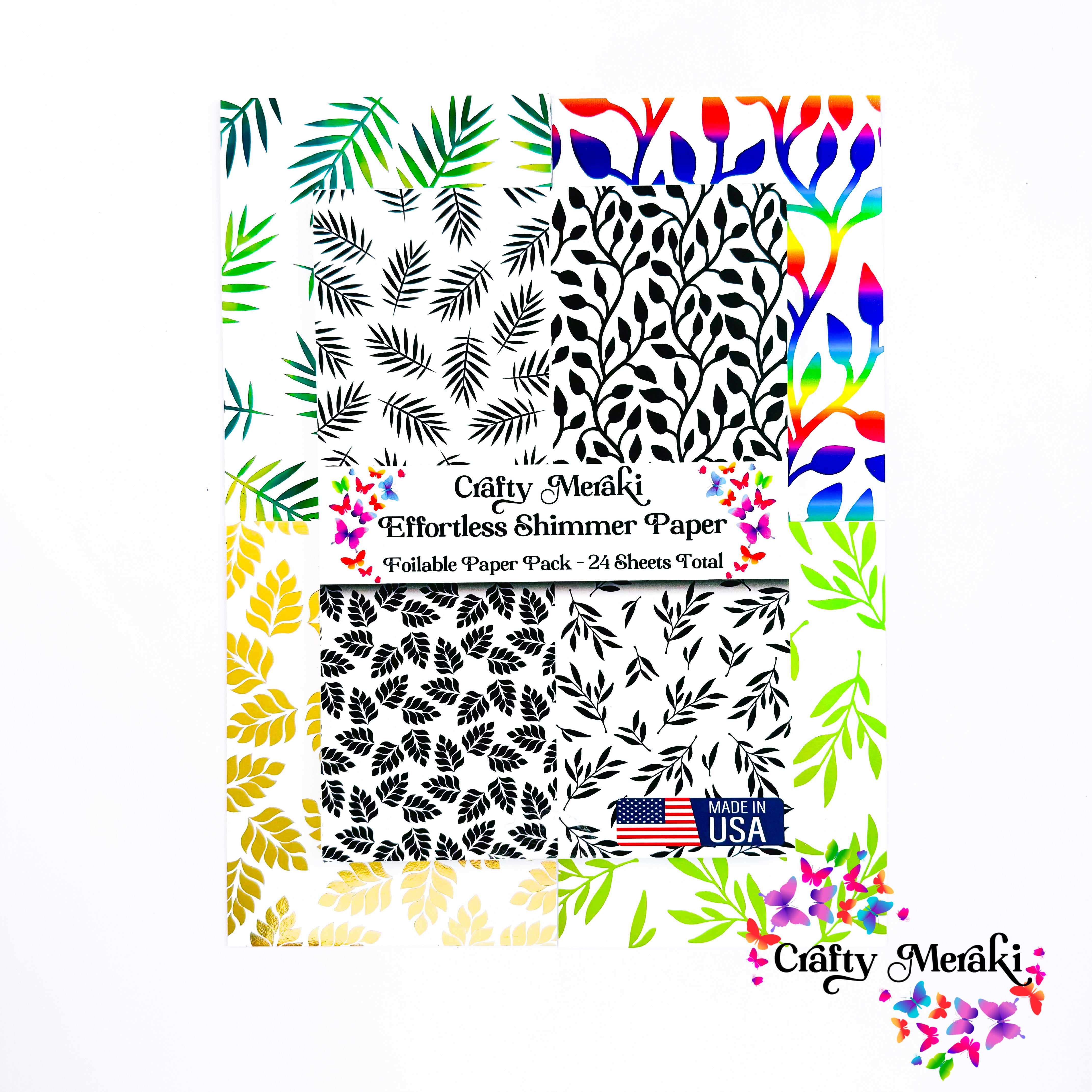 Crafty Meraki Effortless Shimmer Paper - Luminous Leaves ESP