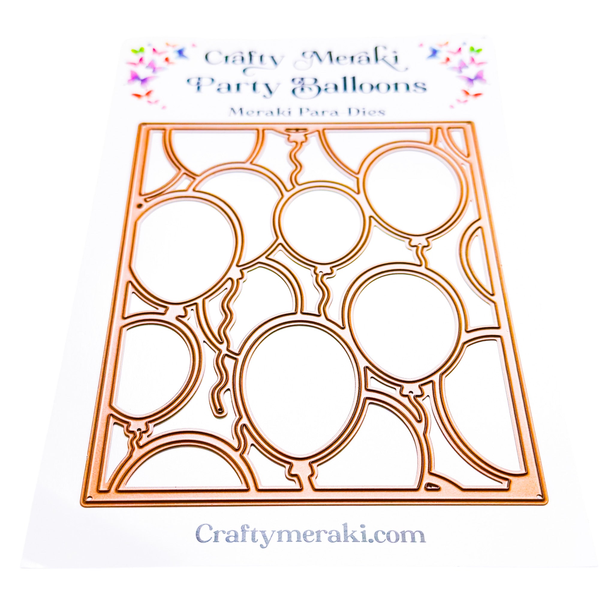 Crafty Meraki Party Balloons Background A2 Para-Dies