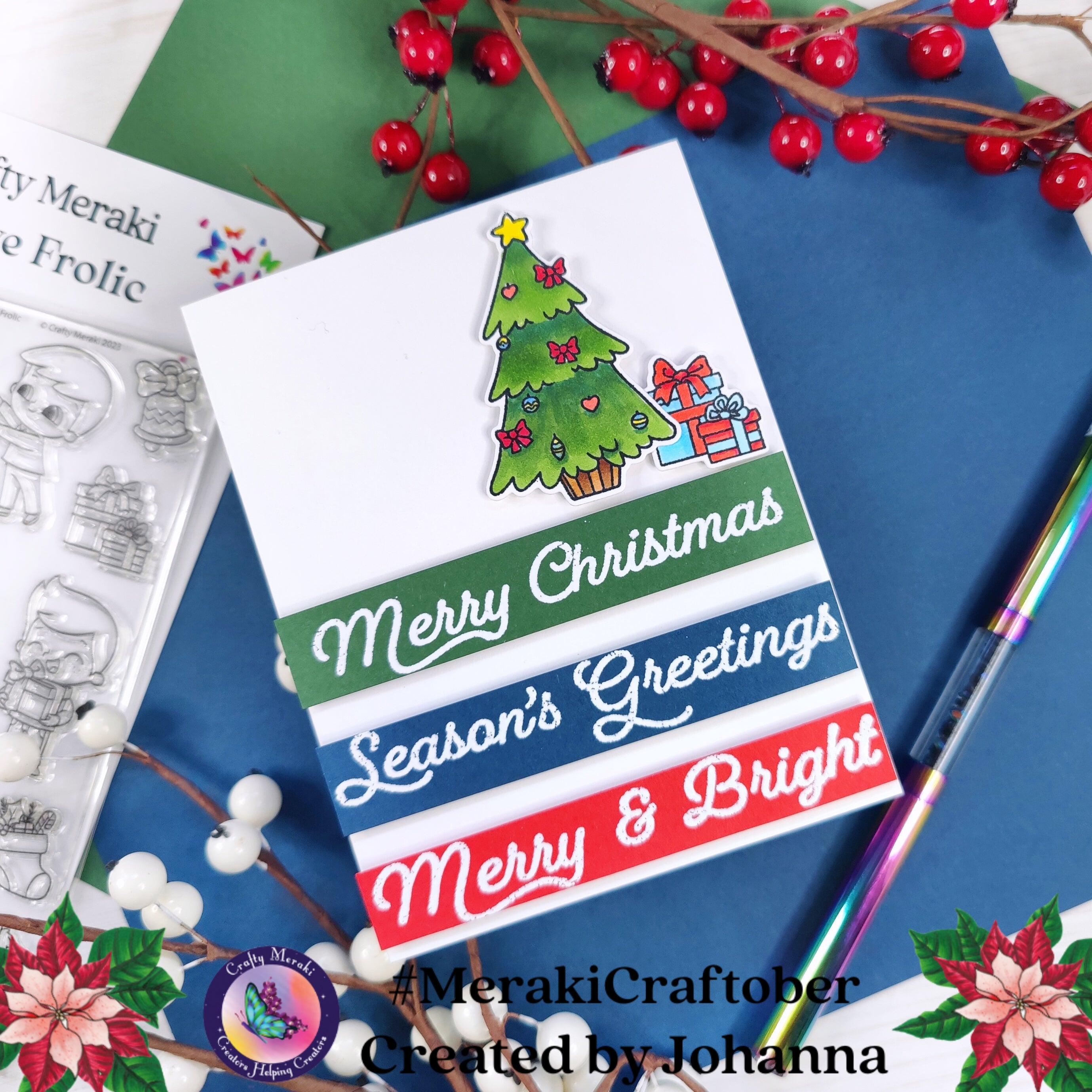 Crafty Meraki Gilded Holiday Greetings Stamp Set