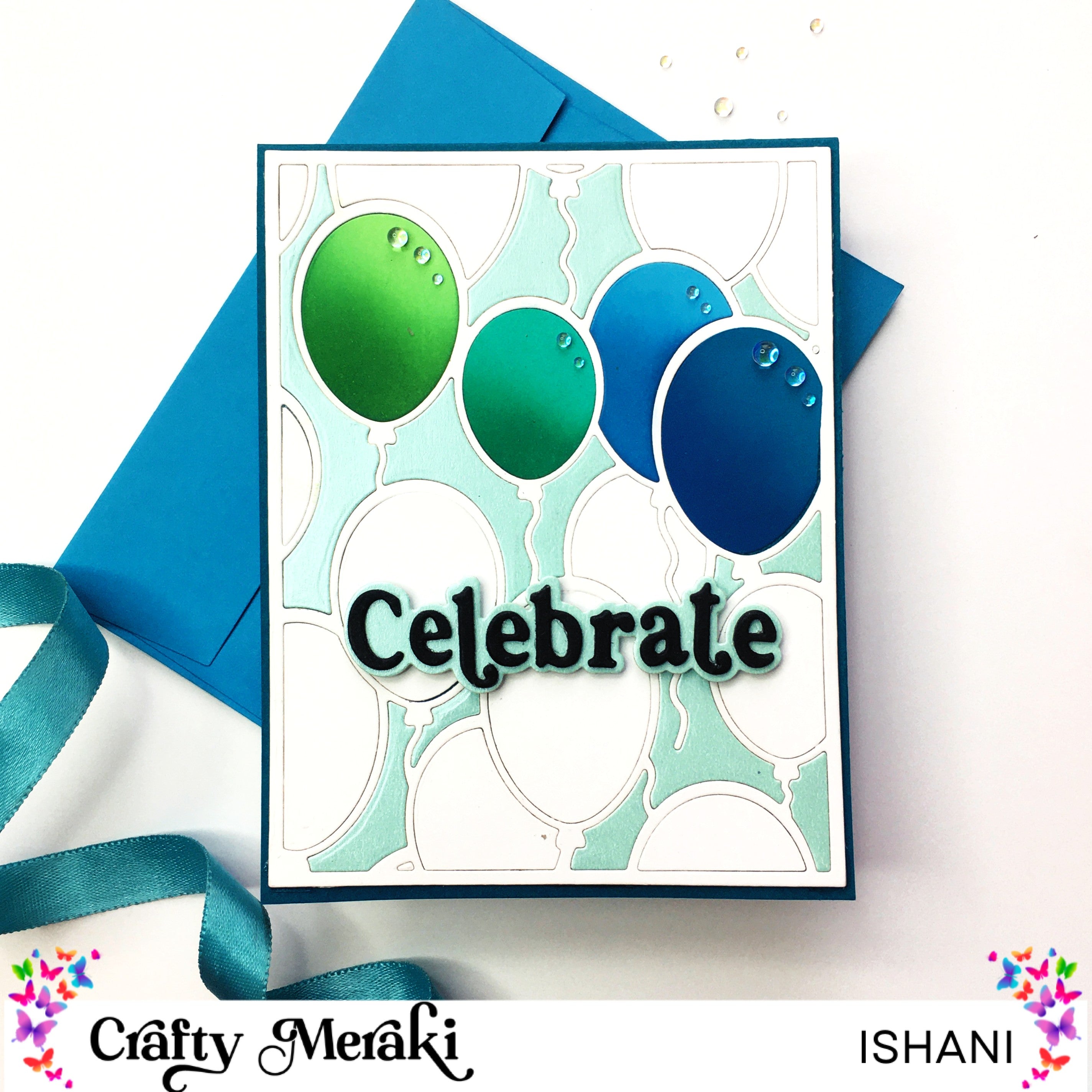 Crafty Meraki Party Balloons Background A2 Para-Dies