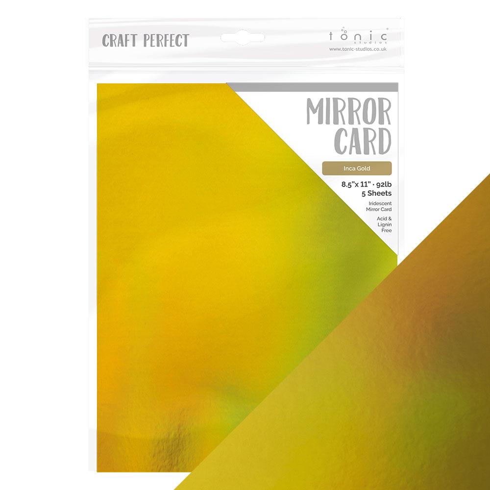 Tonic Studios - Craft Perfect - Iridescent Mirror Card 8.5"x11" - Inca Gold (5/PK) - Crafty Meraki