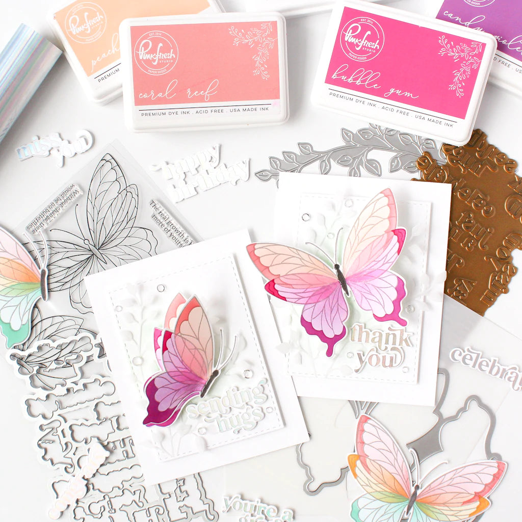 Pinkfresh Studio butterflies stencil set - Crafty Meraki
