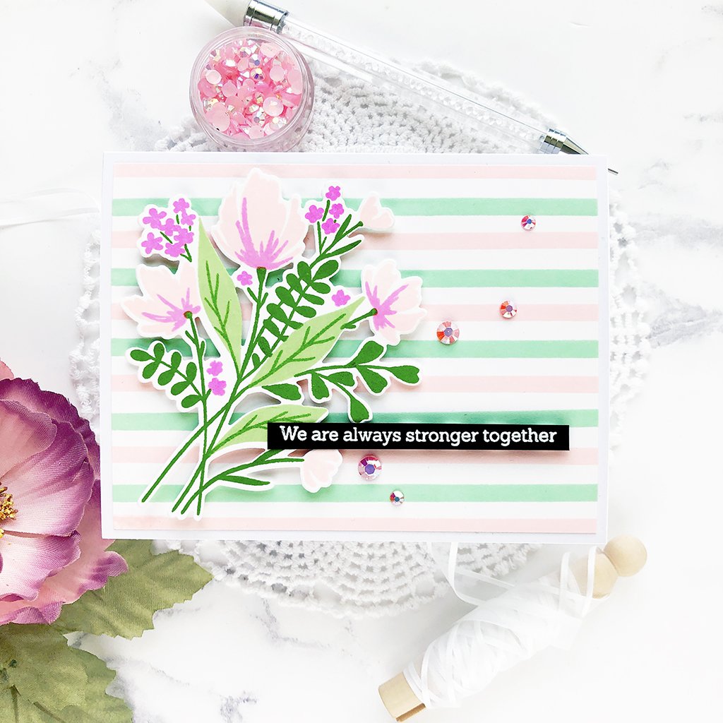 Pinkfresh Studio Pop Out Straight Stripes Cling Stamp Set - Crafty Meraki