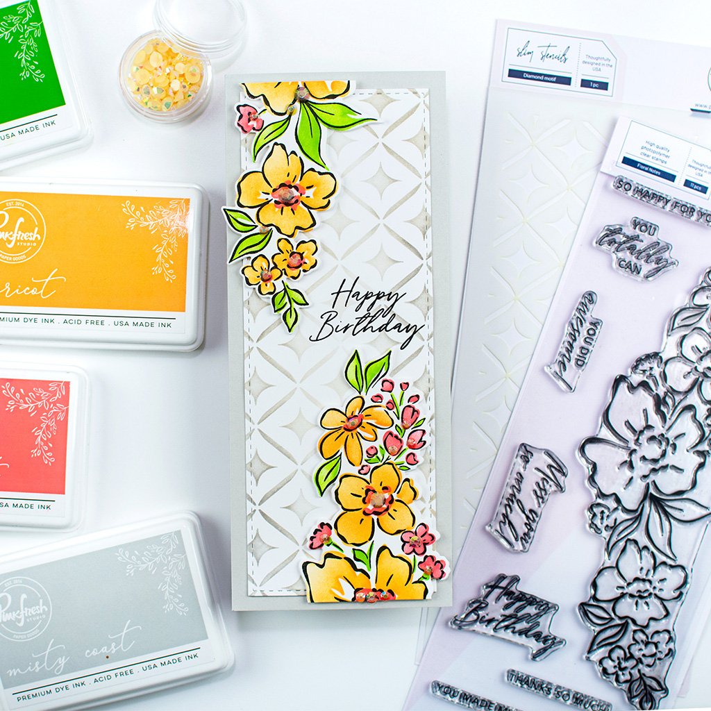 Pinkfresh Studio Floral Notes stamp set - Crafty Meraki