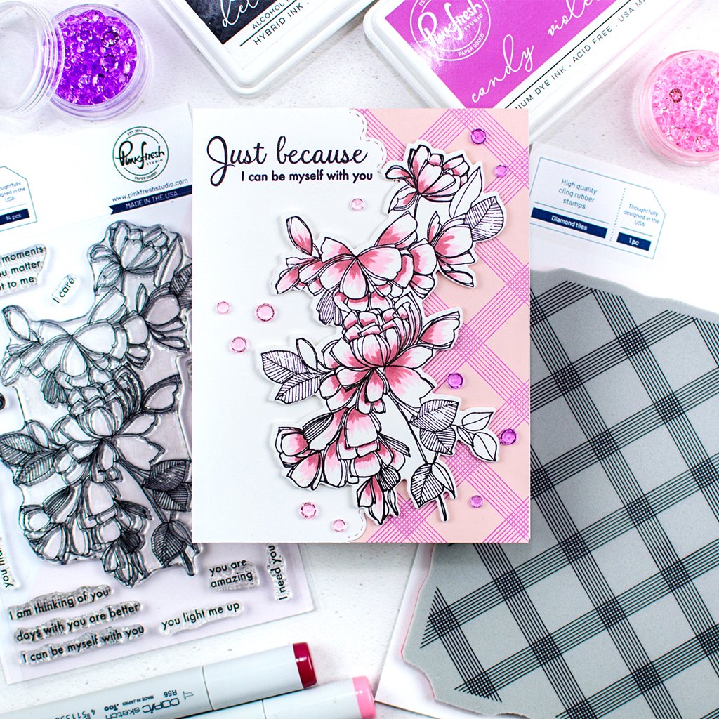 Pinkfresh Studio Cling Rubber Stamp: Diamond Tiles - Crafty Meraki