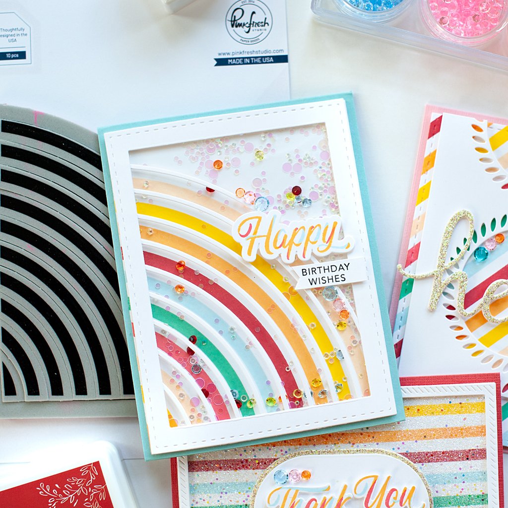 Pinkfresh Studio Pop Out Rainbow Cling Stamp Set - Crafty Meraki