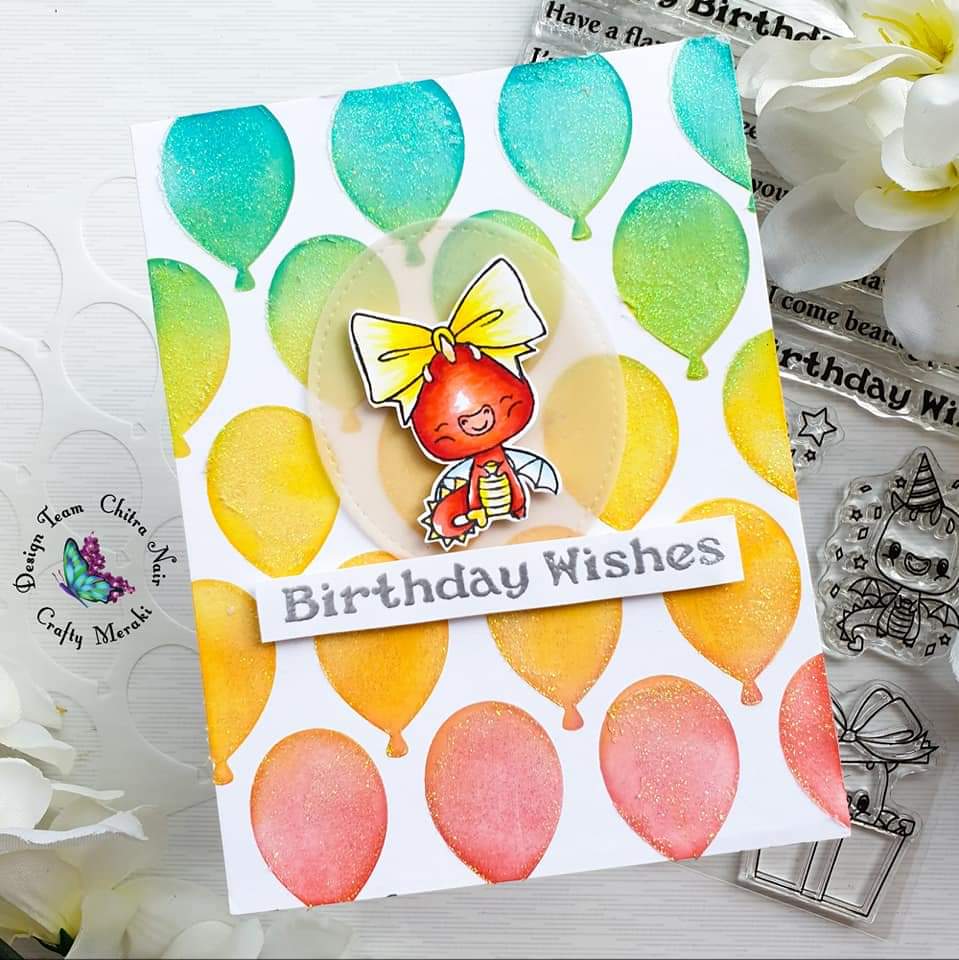 Crafty Meraki Birthday Balloons Stencil - Crafty Meraki