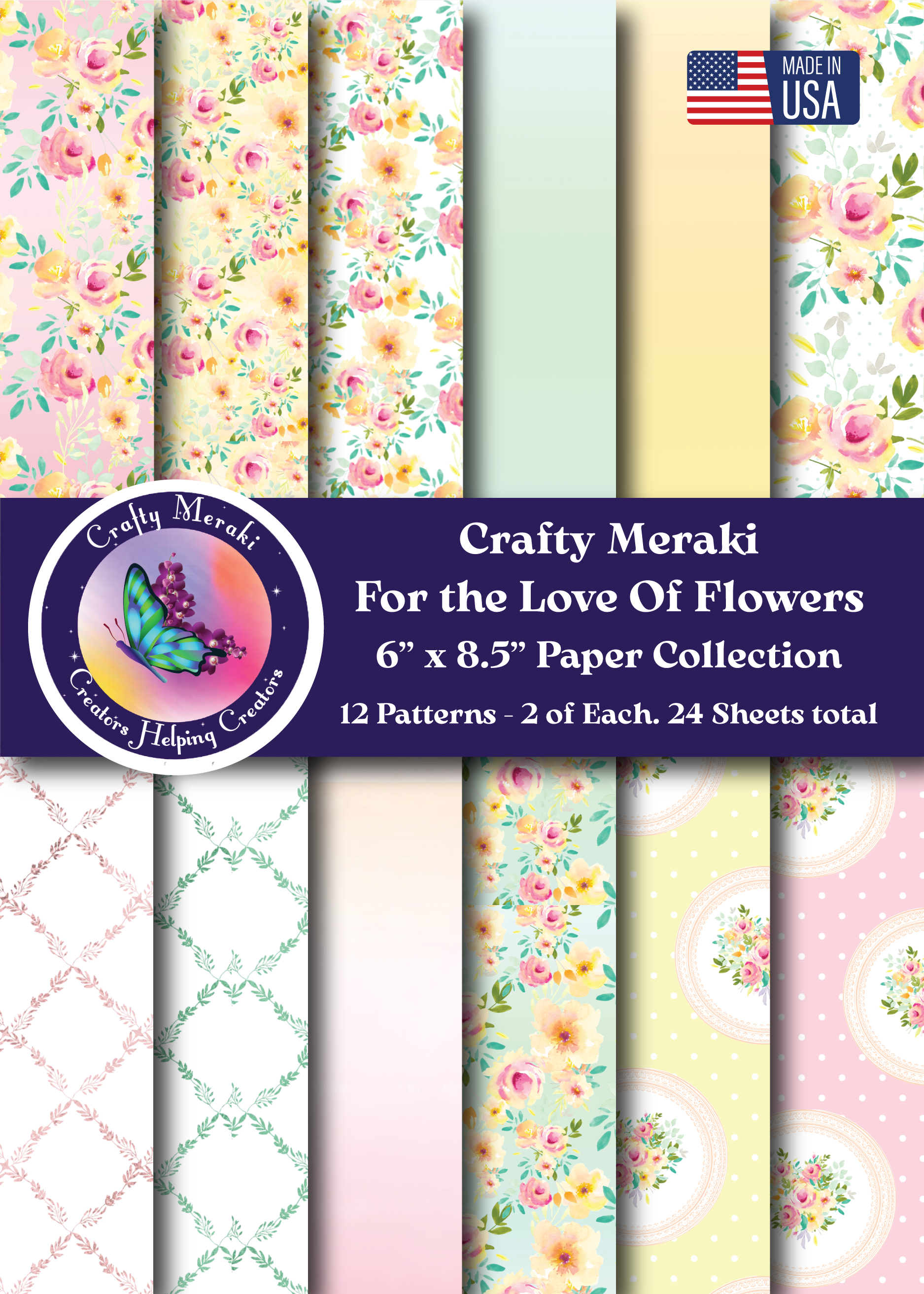 Crafty Meraki For the Love Of Flowers Paper Pack