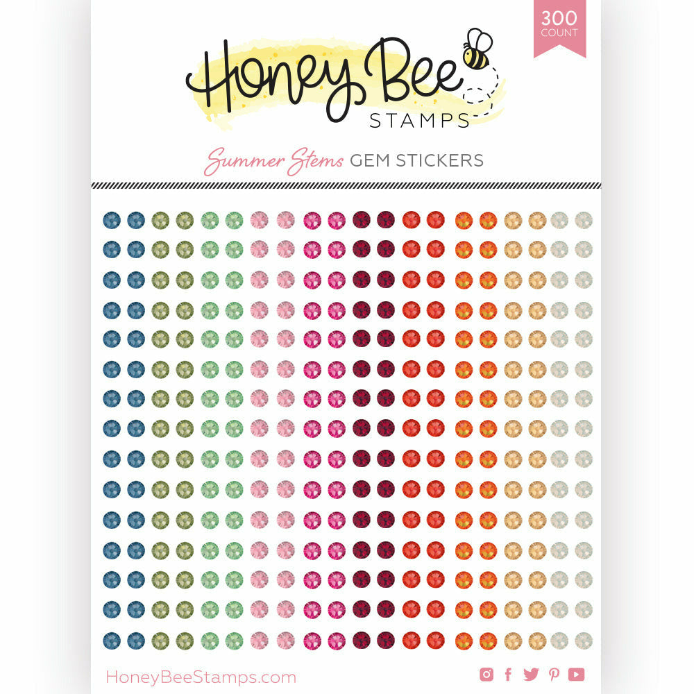 Honey Bee Stamps Gem Stickers 300 Count - Summer Stems - Crafty Meraki