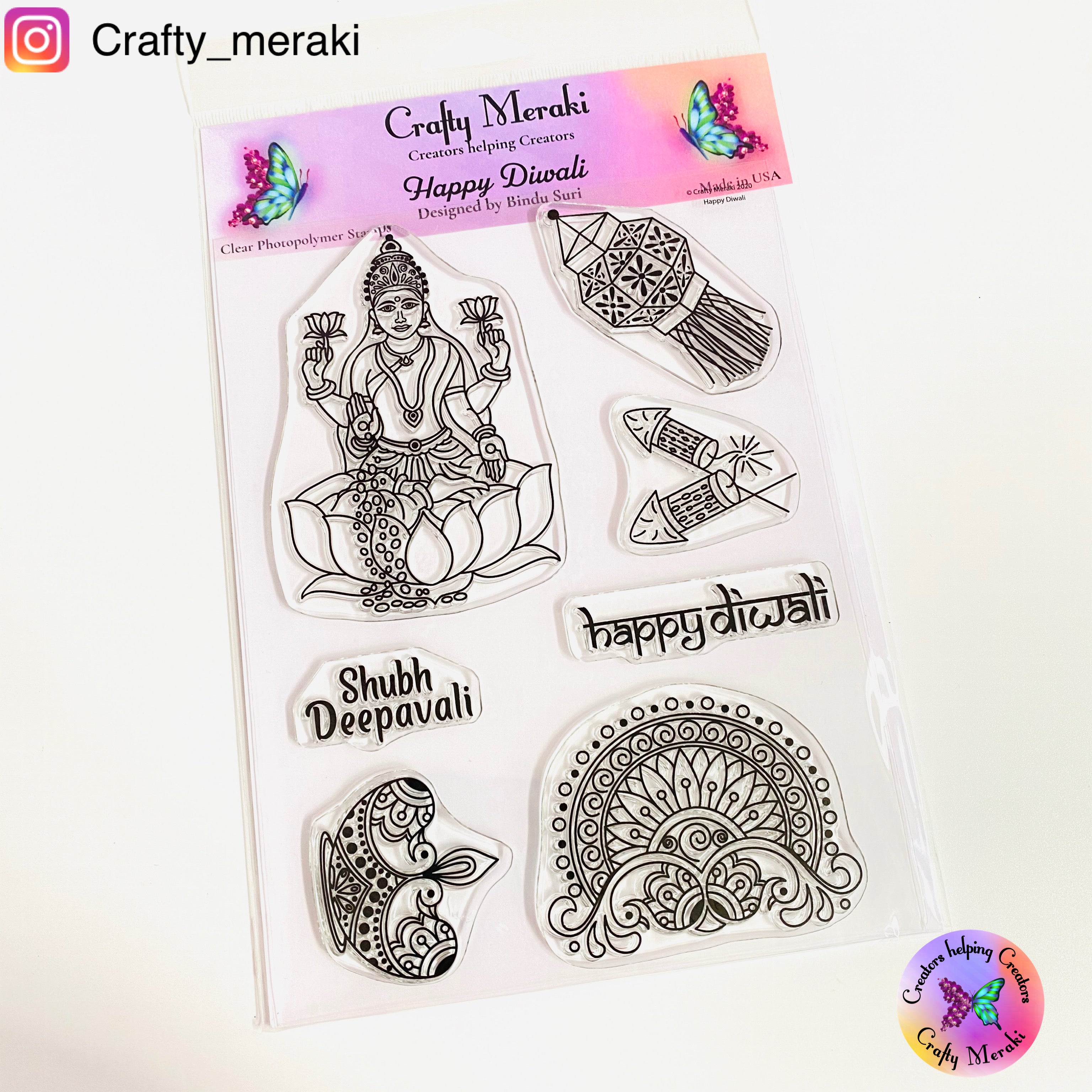 Crafty Meraki Happy Diwali Clear stamp set