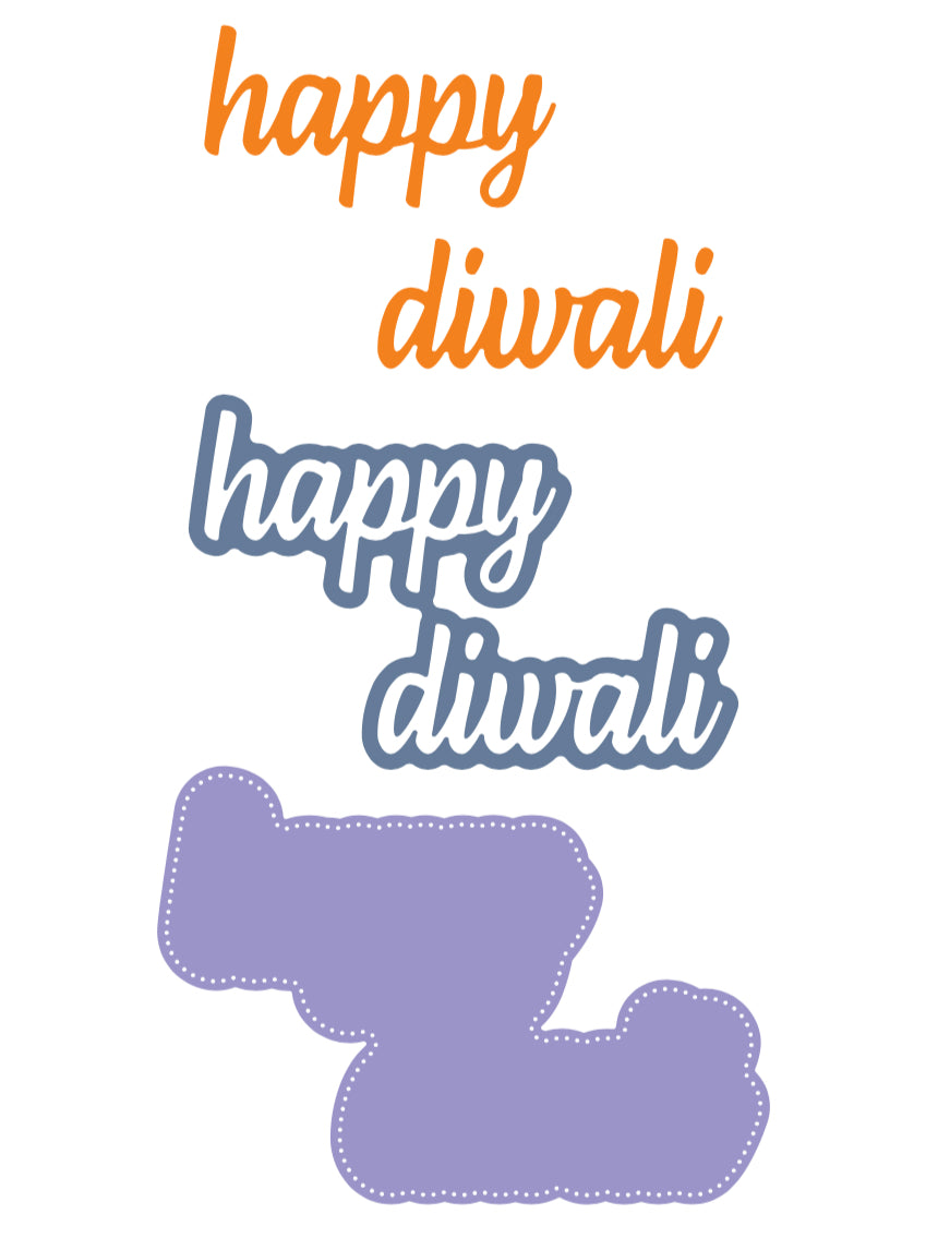 Happy Diwali word die - Crafty Meraki